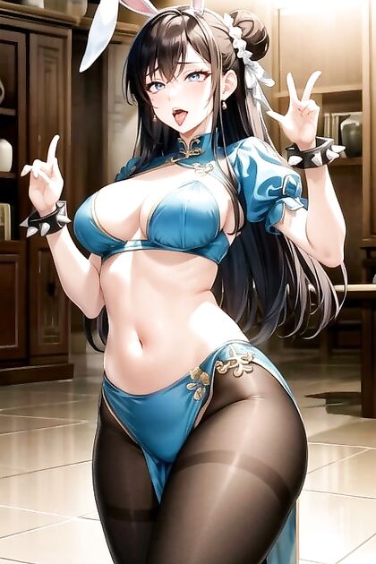 Bunny-Costumed Belly Dancer Ahegao Moments in Seductive Hentai Picture