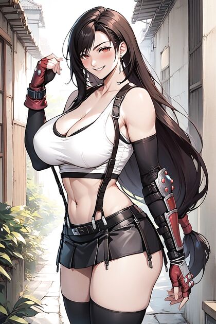 Big-Ass Babe Stares Intently at You While Standing for Steamy Hentai Picture
