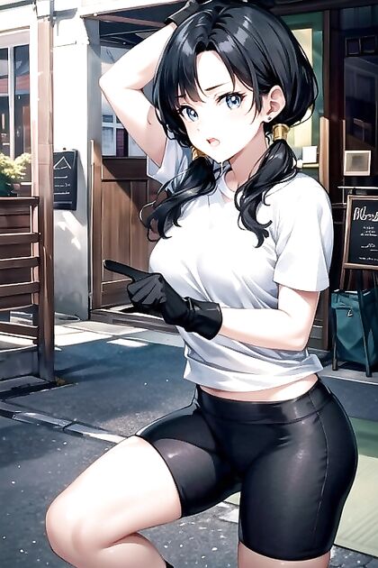 Small-Ass Beauty orgasms with arms crossed in steamy hentai Picture
