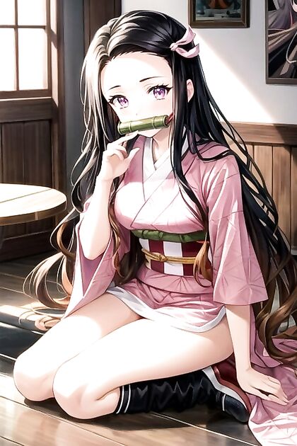 Nezuko from Demon Slayer Gets Nude in Retro 90s Style Hentai Orgasms