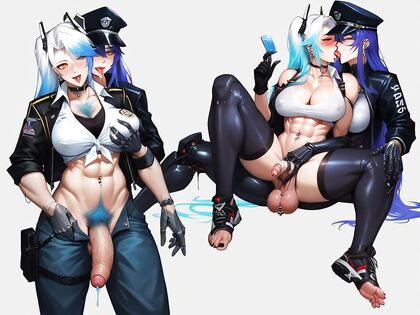 Athletic Toe Teasing with Genital Piercings in Hot Hentai Picture