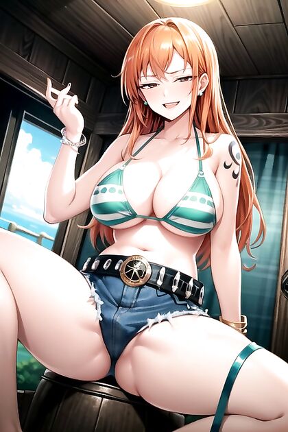 Horny Nami from One Piece Stares Seductively at You in Steaming Hentai Picture