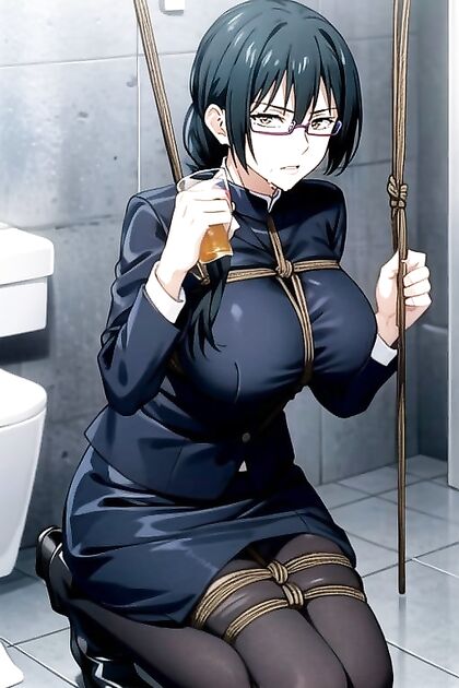 Noir with Pink Eyeshadow Enjoying  On-Stomach Hentai Picture