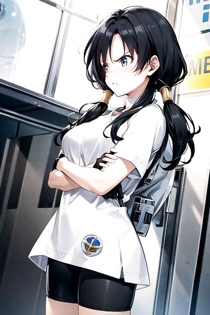 Videl from Dragon Ball Z in Sci-Fi hentai Picture from the Side View