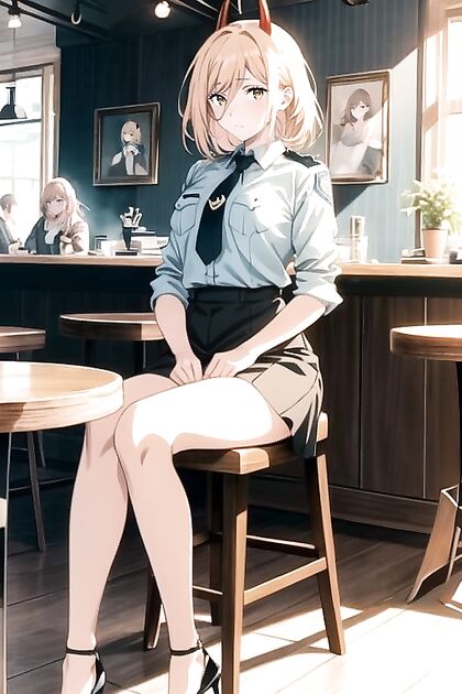 Power from Chainsaw Man Stripped and Seductive in Erotic Hentai Image