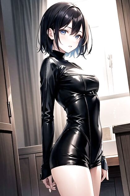 African Beauty Shows Off Her Busty Charm in Front View Hentai Picture