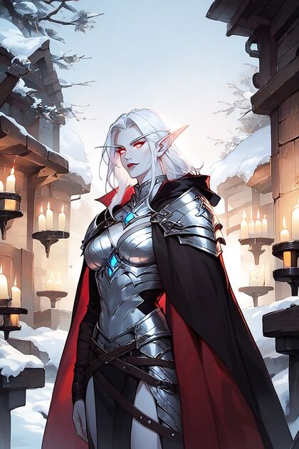 Red-Eyed Beauty with White Hair Ignites Passion in hentai AI Sex Images