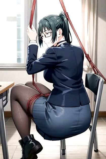 Office Seduction – Big-Ass Beauty in Tight Pants Legs-Up for Naughty Hentai Fun