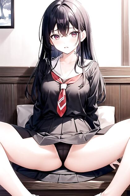 Thick Thighed Beauty in White Panties Teased in Seductive Hentai Image
