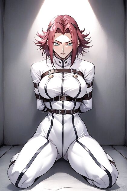 Kneeling Hentai Picture with Perfectly Rounded Breasts and Curvy Butt