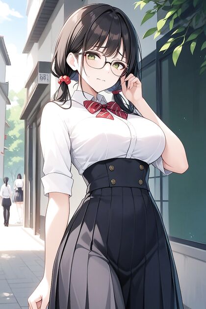 voluptuous Woman in White Blouse and Black Skirt seduces inSTEAMY Hentai Picture