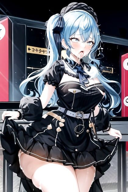 Hoshimachi Suisei's Breasts Expand in Ecstatic Ahegao Hentai Images
