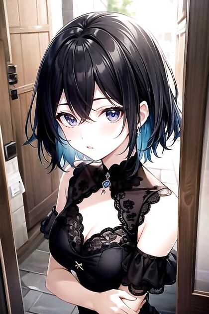 African Beauty's Busty Front View in Seductive Hentai Picture