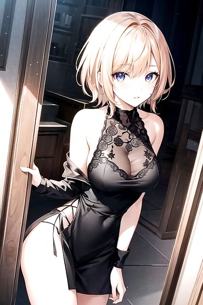 K-Pop Idol with Super Short Hair inExplicit Front View Hentai Picture