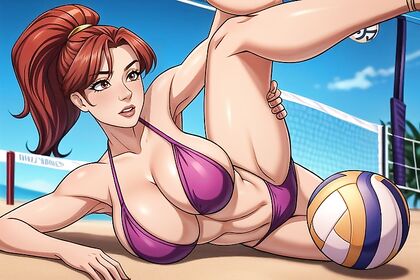 Milf's voluptuous body with breasts almost spilling out in full view hentai Images