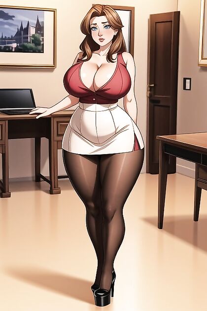 Sultry Black-HairedSecretary Shows Off Her Tight Miniskirt in Hentai Bliss