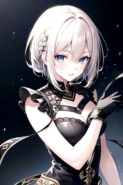 Busty Chick with Ultra-Short Hair Teases in a Seductive Busty Shot Hentai Image