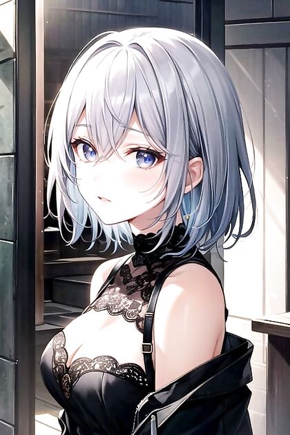 Hentai Beauty with Very Short Hair Shows Off Her Front Side