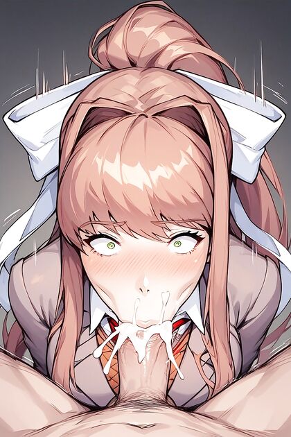 Monika from Doki Doki Lit Club Bounces Wildly for Cum-Filled Hentai Bliss