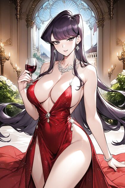 Shy Shuuko Komi Dares to Go Braless in Her Revealing Dress for Seductive Hentai Fun