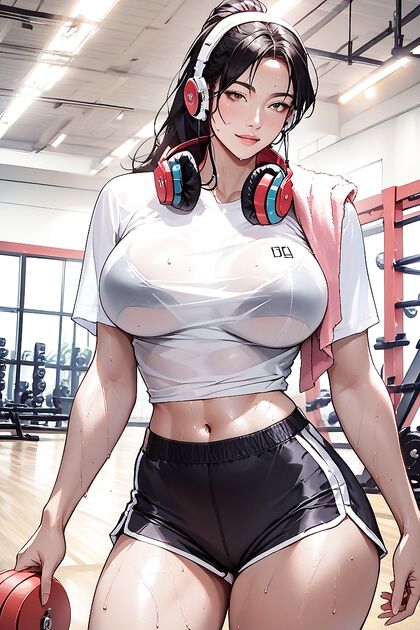 Curvaceous Sweat Goddess with Thick Thighs in Erotic Hentai Picture