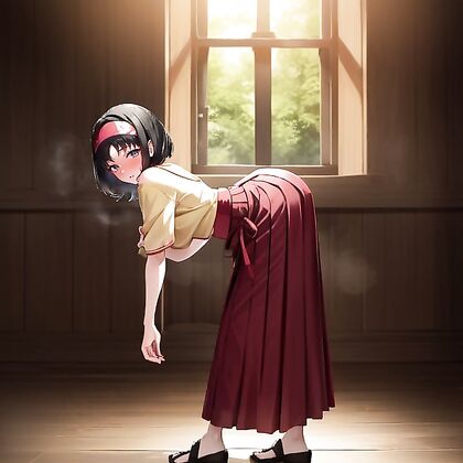Embarrassed Erika with Dark Blue Hair in Seductive Pokémon Hentai Images