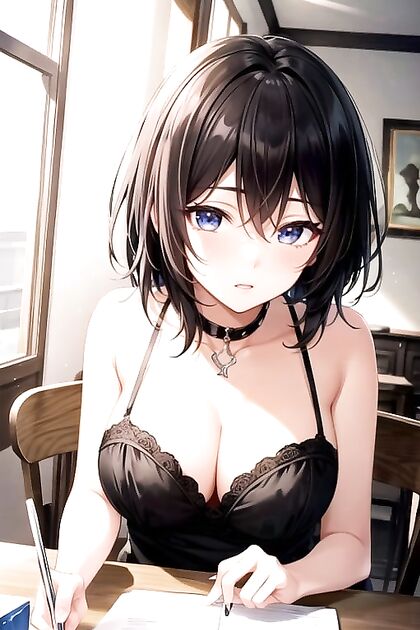 Bust Shot of African Beauty with Very Short Hair in Hentai Picture