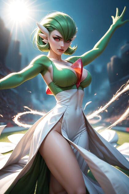 Mega Gardevoir Strikes Sexy Poses with Stunning Effects in Hentai Picture