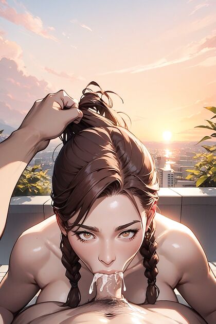 Hazel-Eyed Beauty Reacts in Shock to  Hentai Cumshots