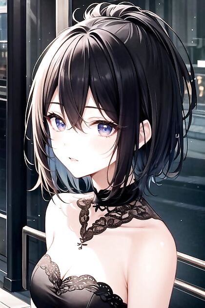 K-Pop Idol with Short Hair Shows Off Her Busty Charms in hentai AI Porn