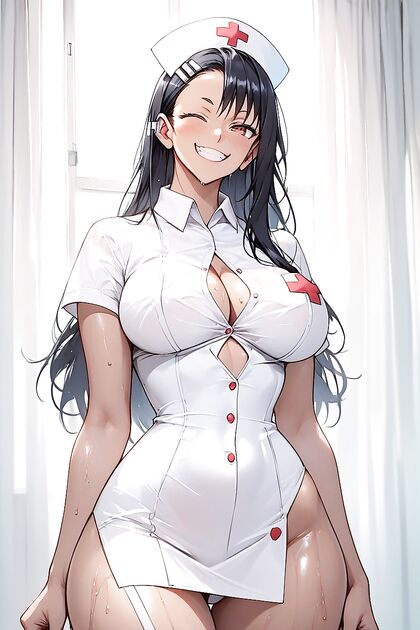 Winking Front View in Seductive Lingerie for Steamy Hentai Picture