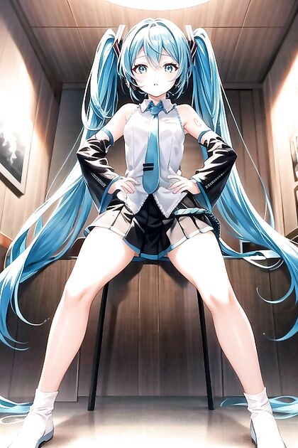Hatsune Miku Spreads Her Legs and Poses Seductively in Steaming Hentai Picture