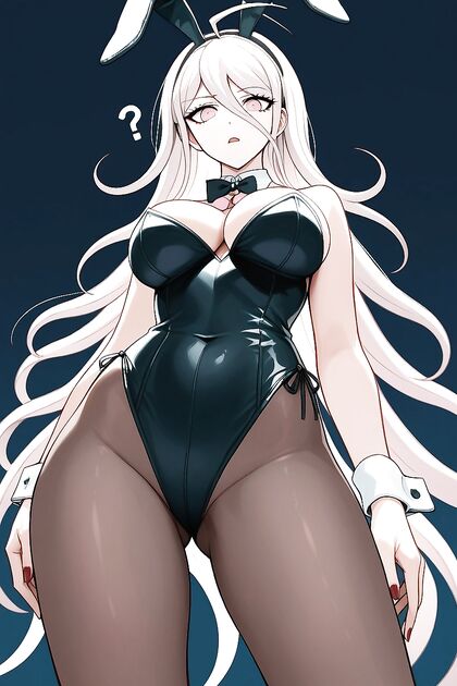Celestia Ludenberg in Bunny Costume Models Sultry Danganronpa Hentai Images