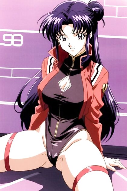 Misato from Evangelion Rocks 90s Hairstyle in Steamy Hentai Picture