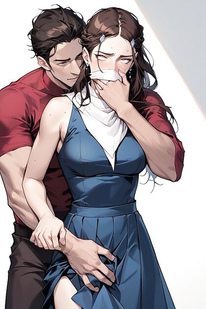 Handkerchief Silence – Strangers' Hands Explore Beneath Her Skirt in Hentai Thrills