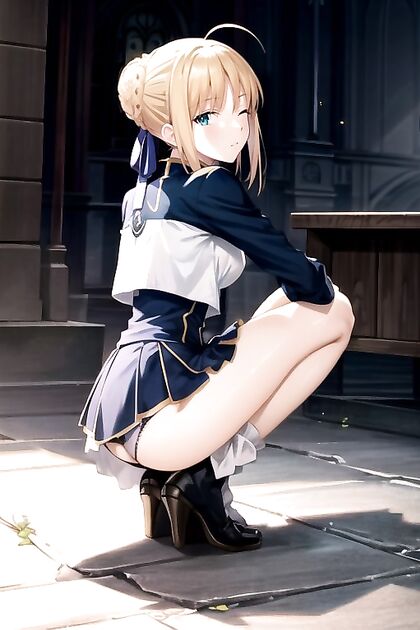 Artoria Pendragon's Stunning Rear View in Hentai Picture