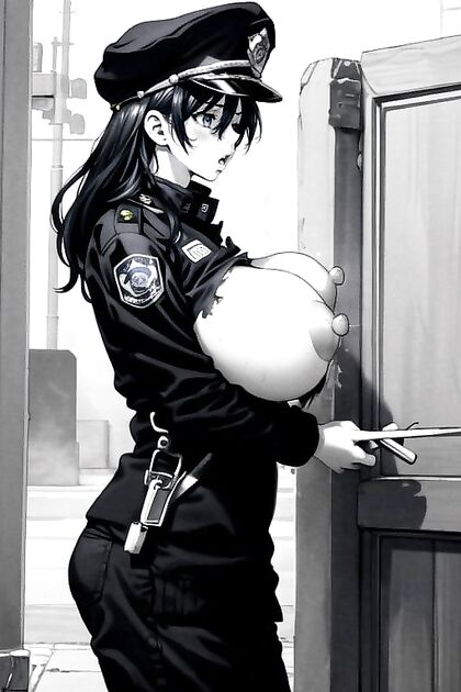 Police Officer Gives a naughty Blowjob with Expanding Breasts in Hentai AIPorn