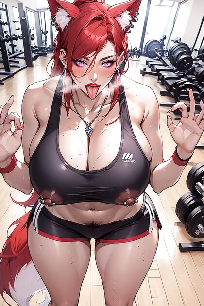 Red-Haired Beauty with a Big Booty Breathes Heavily in Hot Hentai Picture
