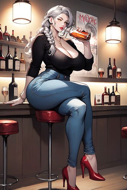 Seductive Red Heels and Luscious Cleavage in steamy Hentai Makeup Fantasy