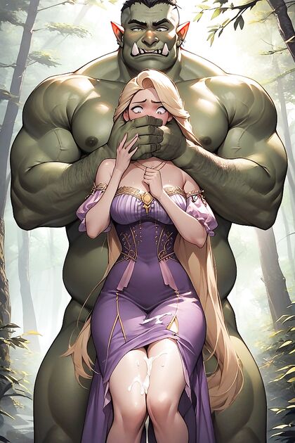 Rapunzel's Disgusted Expression as She Floats in the Air During Hentai Pleasure