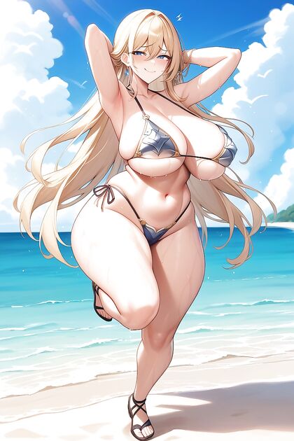 Beautiful Woman with Oily Skin and Thick Thighs in Seductive Hentai Picture
