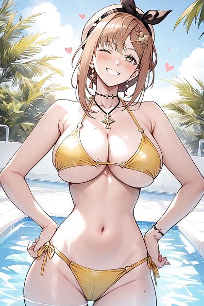 Bikini Babes Showing Off Cleavage in Front View Hentai Images