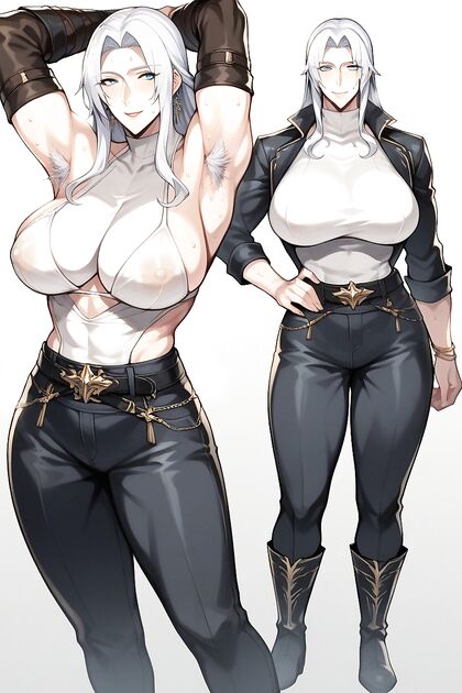 Sweaty Thick-Thighed Beauty in Seductive Hentai Picture