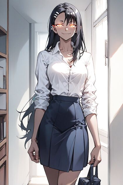 Hayase Nagatoro Stands Teased and Dressed in Seductive hentai Picture