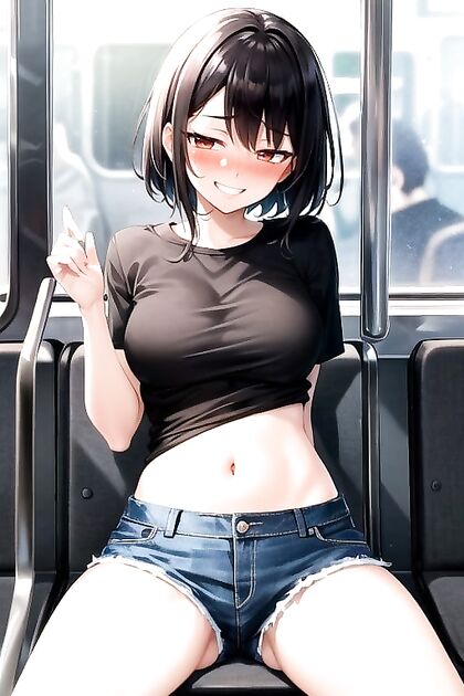 Bus Ride Turns Hot with Legs Spread Wide forSTEAMY Hentai Picture