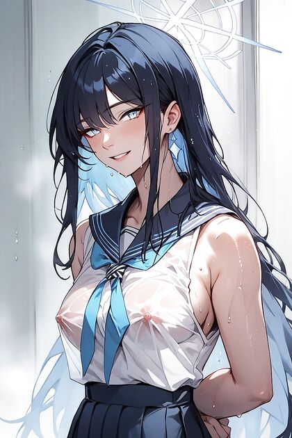 Saori from Blue Archive Gets Perky Nipples and Sweaty Hentai Pleasure