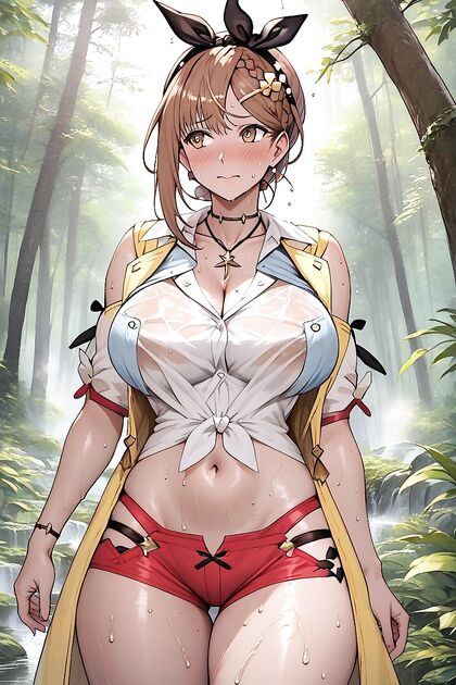 Reisalin from Atelier Ryza Shows Off Thighs and Round Breasts in Hentai AI Picture
