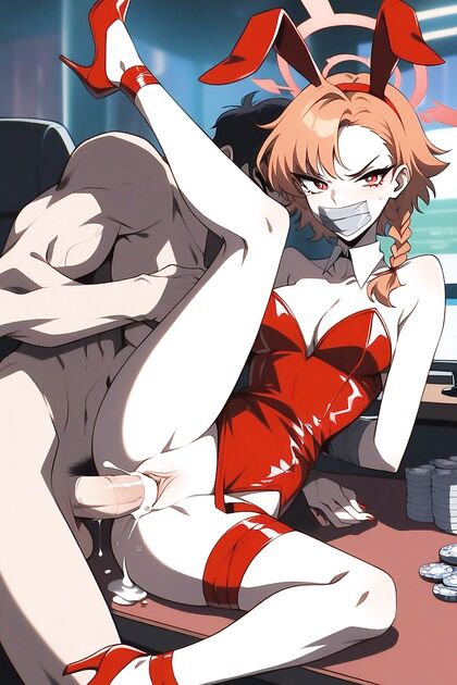 Orange-Haired Beauty Reacts Disgustingly to Creampie in hentai AI Picture