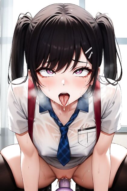 Nipples On Display and Dildo Fun in Seductive Hentai Picture