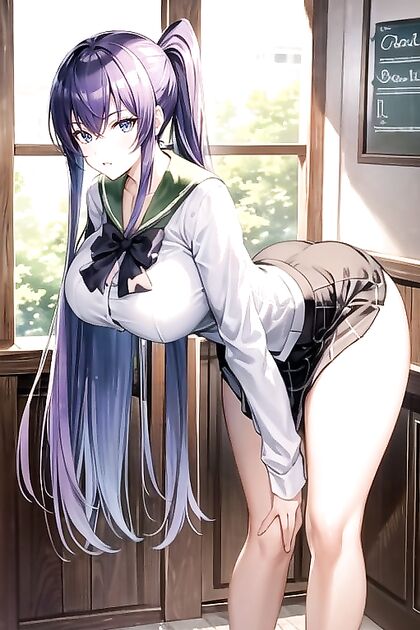 Saeko Busujima from of the Dead Gets Soaked in Raining Hentai Pleasure